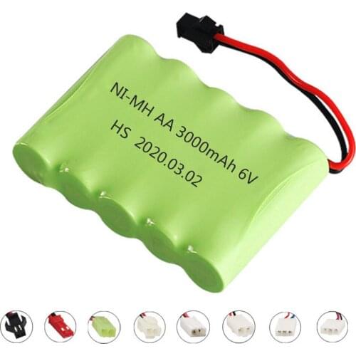 6V 3000mah NiMH AA Rechargeable Battery For Rc Toys Car Tank Truck Robot Gun Boat 6V Ni-Mh Battery SM / JST / EL-2P / TAMIYAPlug