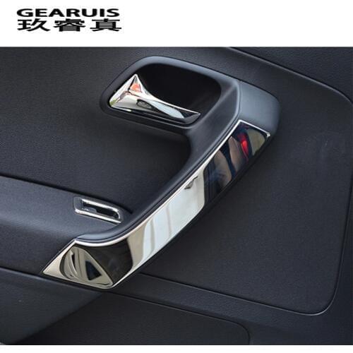 Car styling for VW Volkswagen POLO 2011-2017 Car door armrest handle decorative Trim cover sticker Interior auto accessories