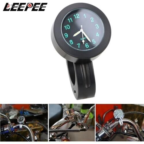 LEEPEE Bicycle Watch Motorcycle Handlebar Quartz Clock Aluminum Waterproof Motorcycles Accessories Black/ Silver