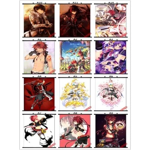Coscase Anime ELSWORD sword Knight Aisha & Rena & raven & eve & chung & Elesis Home Decor Wall Scroll Poster Decorative Pictures