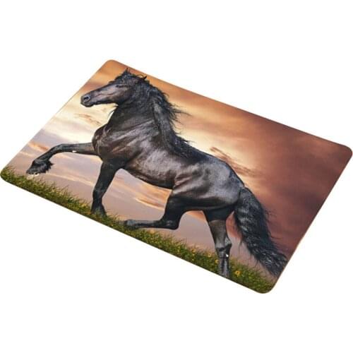Running Horse Water Absorption Non-slip Door Mat Floor Carpet Rug Bathroom Pad