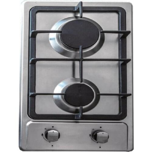 2 Burner Gas Stove Cooker 2.5KW+2.3KW 520*300*103mm Stainless Steel GR-1002 Boat Caravan RV