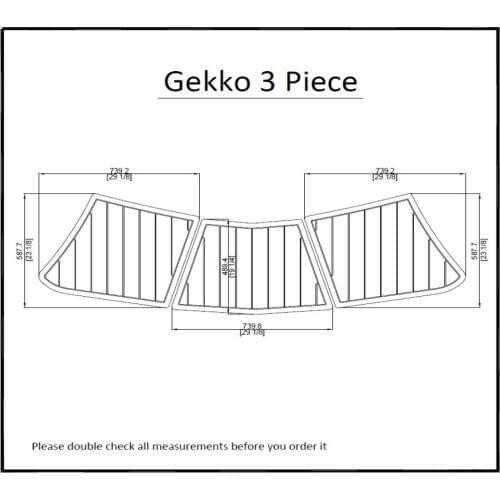 Gekko 3 Piece Swim Platform Pad Boat EVA Teak Decking 1/4" 6mm