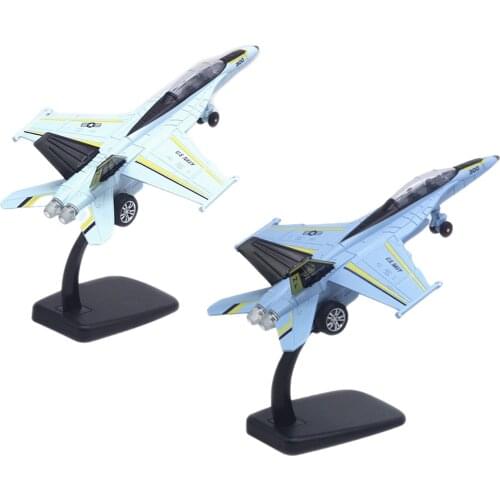 Pull Back LED Light & Sound American Aircraft Fighter Toys with Stand