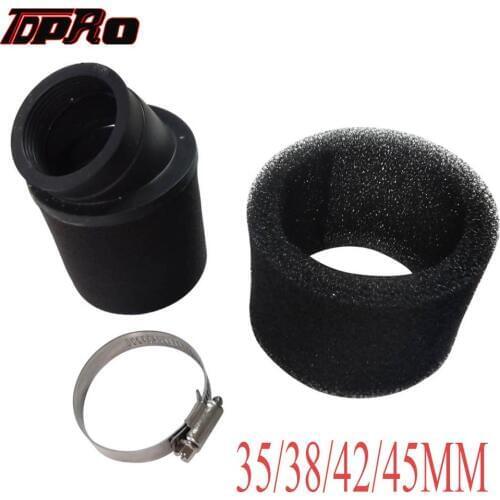 TDPRO 35MM 38MM 42MM 45MM Black Motorcycle Foam Bent Air Filter Cleaner For Honda Yamaha Pit Dirt Bike Scooter 90cc 110cc