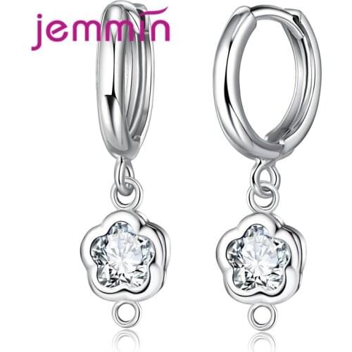 Classic Flower Long Earring Connector Spring Collection 925 Sterling Silver Women Wedding Luxury Jewelry 5 Pair Sale