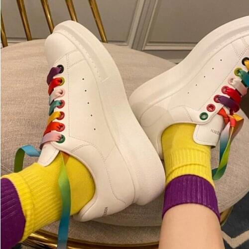 2020 Luxury Brand High Quality Men/ Women White Shoes Thick Bottom Platform Alexander Sneakers Casual Couple Shoes Big Size 44