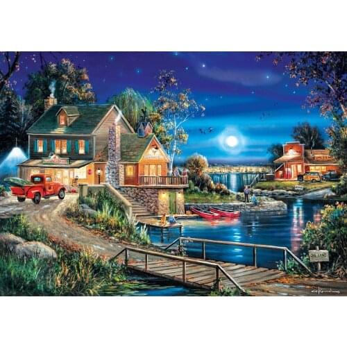 Dream house Dream Landscape 2 Silk Fabric Wall Poster Art Decor Sticker Bright