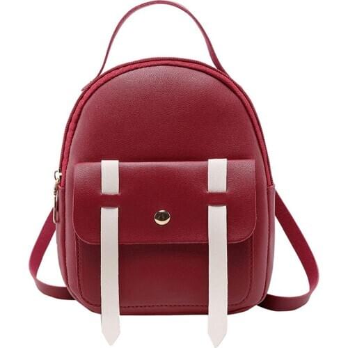 Mini Backpack Women PU Leather Shoulder Bag For Teenage Girls Kids Multi-Function Small Bagpack Female Ladies School Backpack