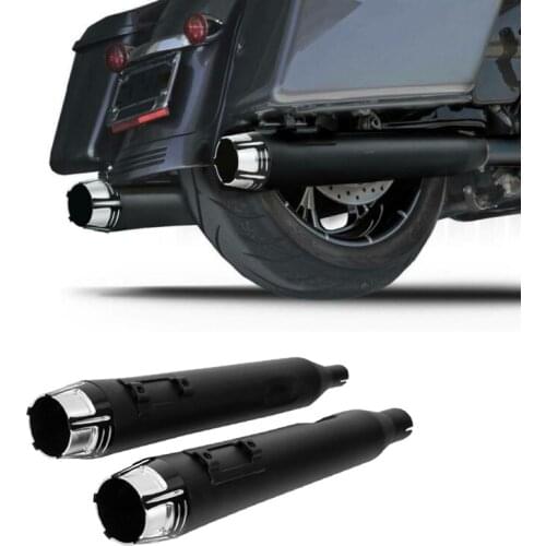 Motorcycle CNC Dual Exhaust Mufflers For Harley Touring CVO Road King Street Electra Glide Police EFI FLHX Special 2017- 2020