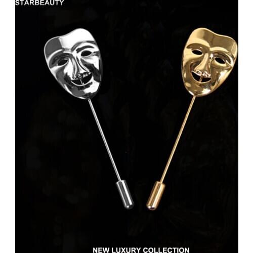 1pc Keep Walking Happy Mask Lapel Pin Men Suit Boutonniere, M324 Brooches for Men Lapel Pins for Suits Accessory