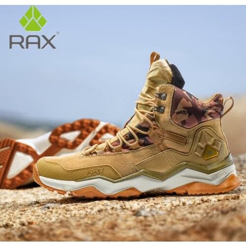 Rax Men Waterproof Hiking Boots Outdoor Professional Mountain Trekking Shoes Leather Tactical Boots for Men Light Hiking Shoes