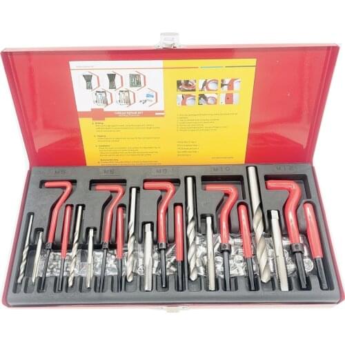 131pcs Metric Thread Repair Kit M5/M6/M8/M10/M12 Screw Thread Inserts For Restoring Damaged Threads Repair Tools