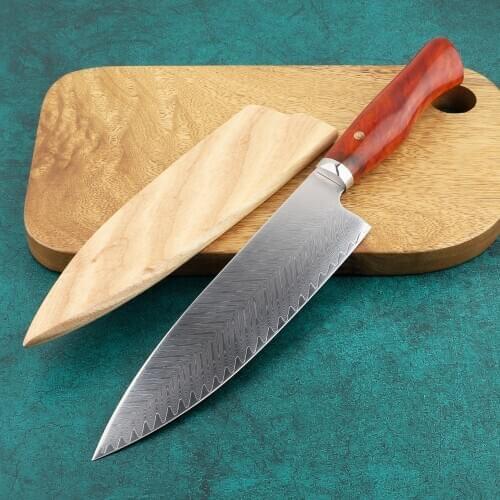 8-inch chefs knife set-67 layers Japanese Damascus steel blade-kitchen knife with wooden sheath-rosewood handle