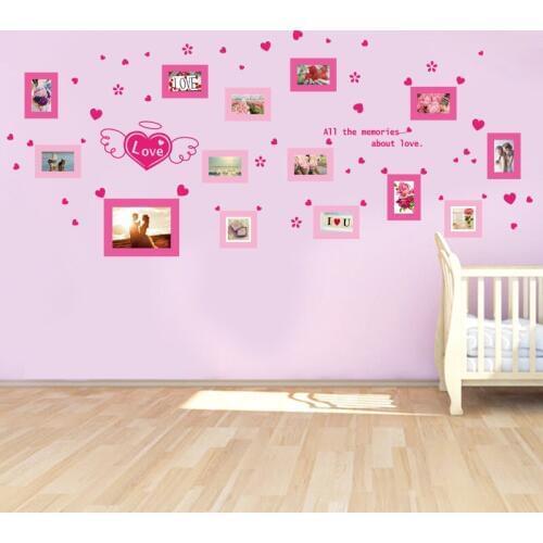 All the Memories about Love Wall Quote Decal Sticker Picture Wall for Living Room Bedroom Photo Frame Wall Poster Art Home Decor