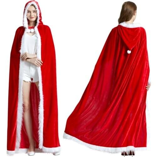 New Best-selling Christmas Carnival Party Performance Costume Cloak Golden Velvet Santa Claus Role-playing Party Costume