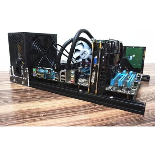 New C-68B MINI M ATX Aluminum Computer Silver Case Vertical Computer Game Case Rack Water-cooled Chassis Computer Cases Towers