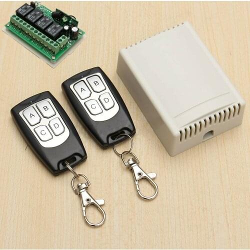 DC 12V 20A 4CH Channel Wireless Remote Control Relay Switch Transmitter Receiver 315MHz Universal Gate Garage Opener Controller