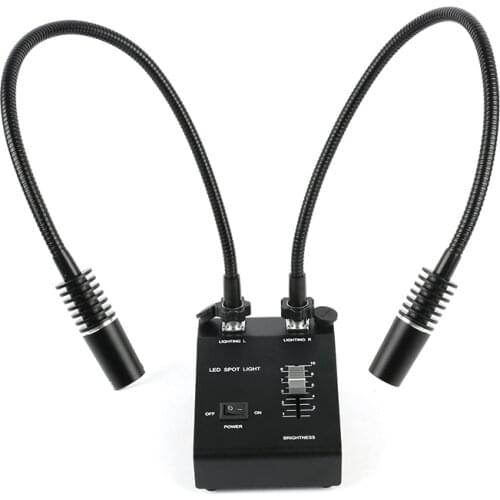 Freely Rotating Bendable Dual Gooseneck Lamp Adjustable LED Light 3W*2 For Stereo Microscope Video Microscope Enhanced Lighting