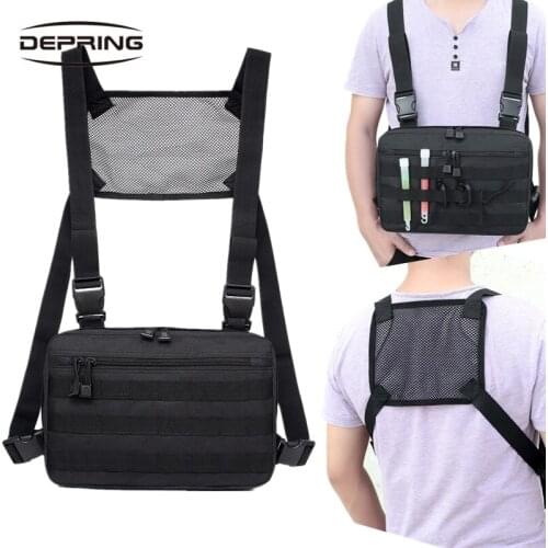 Tactical Outdoor Hunting Mens Chest Rig Bag Functional Recon Kit Pouch Military Combat EDC Front Pouch Adjustable Vest Pack