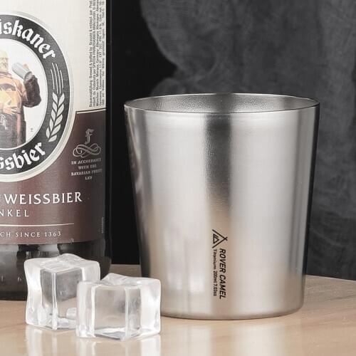 Rover camel Titanium beer cup Double Wall Water camping mug 200ml for outdoor drinkware