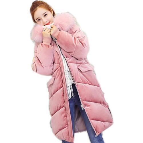 High Quality Expensive Winter Jacket Pleuche Loose Parkas 2018 Fashion Female Down Cotton Jacket Padded Lining Winter CoatQ528