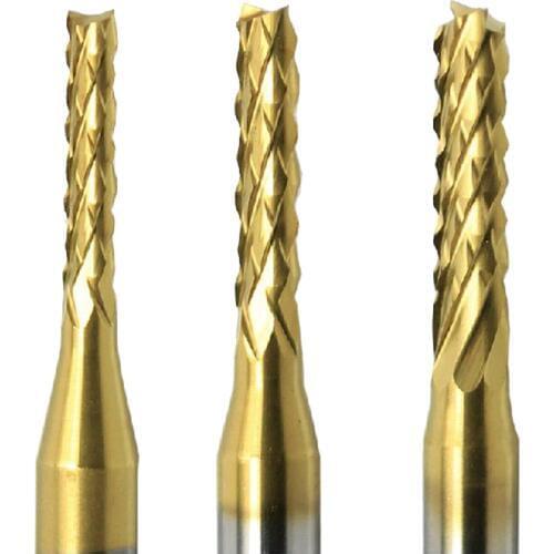 10pcs PCB Carbide Ring TiN Coated Cutter Titanium Coated Cutters Endmill used for PVC ,circuit board cutting