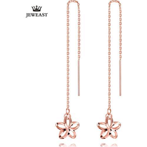 18K Pure Gold Earring Real AU 750 Solid Gold Earrings Nice Cherry Flower Upscale Trendy Classic Party Jewelry Hot Sell New 2020