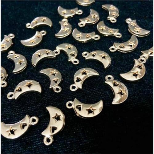 30pcs Mini Moon Star Heart Decor Jewelry Fillings Pendant Metal Frame Accessory DIY Charms Handmade UV Resin Open Bezels Craft