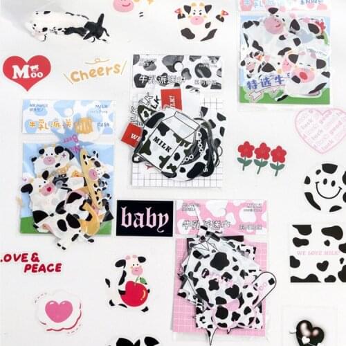40 Pcs Cow Stickers Pack Pvc Waterproof Cute Cartoon Animal Sticker For Kids Diy Arts Crafts Album Journal Planners Calendars