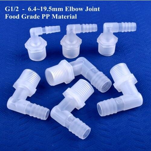 5~200pcs G1/2 To 6.4~19.5mm Food Grade Plastic Pagoda Elbow Connector Irrigation System Water Hose Joint Aquarium Tank Fittings