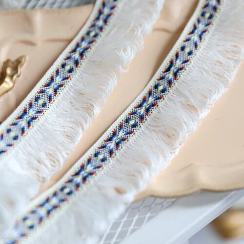 5meters/lot 3.5cm wide White Tassel Lace Trim Clothes Tassel Trimming X600