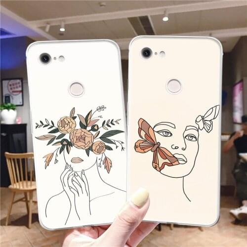 Art Girl Flower Coque for Google Pixel 5 4 4a 3 3a 2 XL Soft TPU Silicone Back Phone Cases For Pixel 4XL 5 XL 3XL 2XL Cover Capa