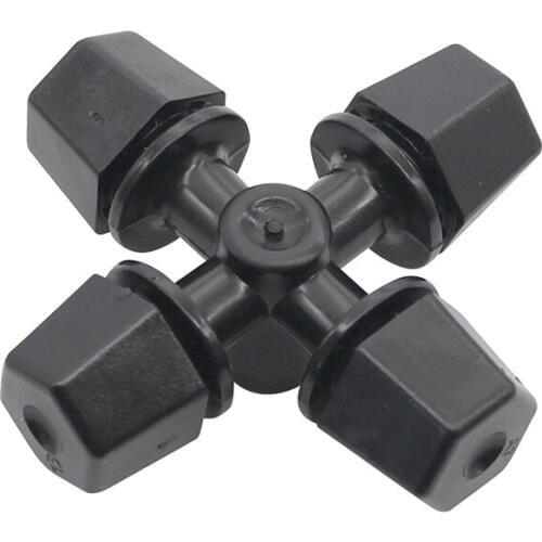 Black Cross Fog Nozzle Mist Sprayer Head Agriculture Greenhouse Sprinkler Irrigation Water Fog 6 Mm Interface 10 Pcs