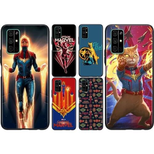 Avengers Captain Marvel For Huawei Honor 50 SE V30 View 20 V20 30i 30S 30 20S 20E 20i 20 Lite Pro Plus Black Phone Case