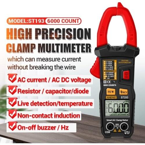 A-neng ST193 Digital Multimeter AC Amp Meter Precision Testers 6000 Counts True RMS Current Tester 600V Capacitor Clamp