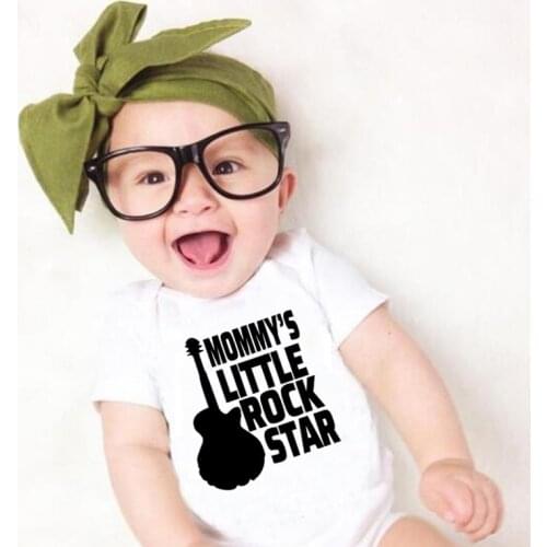 Funny Mommys Little Rock Star Baby Boys Clothes Jumpsuits Cotton Newborn Rompers Toddler Baby Girls Onesies Baby Shower Gifts