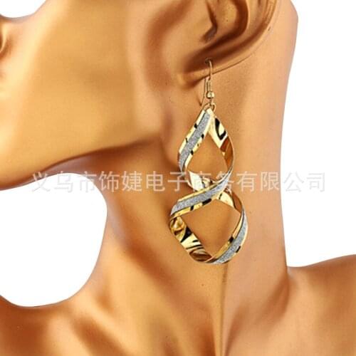 European and American elegant beauty jewelry fashion simple texture frosted iron spiral earrings earrings accessories G14