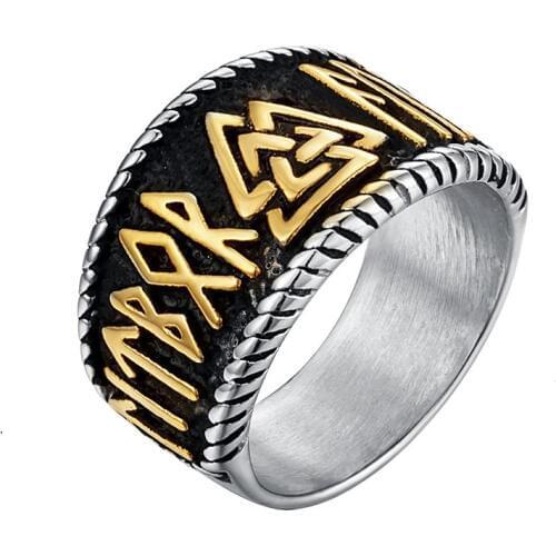 Tribal Symbol Myth Thor Hammer Ring Stainless Steel Jewelry Celtic Knot Ring Norse Viking Motor Biker Male Ring Animal for Mens