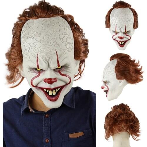 Clown Mask Halloween Horror Masks Cosplay Stephen Kings It Pennywise Joker Scary Mascaras De Latex Realista Maske Costume Props