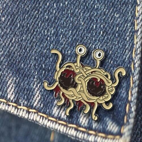 Cartoon Enamel Alloy Brooches Wholesale Flight Spaghetti Crab Monster Pins Shirt Lapel Backpack Cowboy Decoration Badge