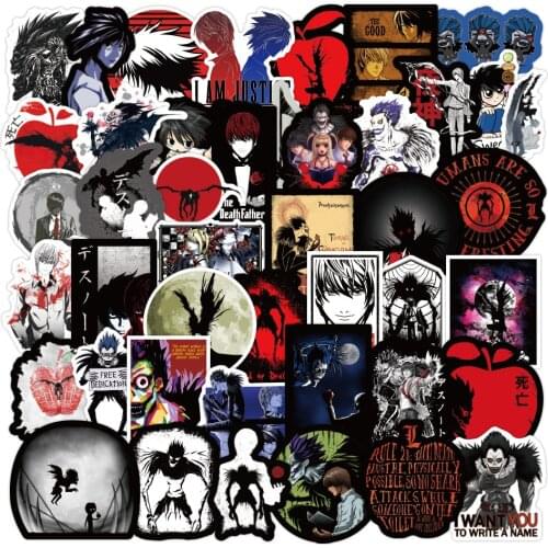 50Pcs Death Note Waterproof Decal Stickers For Bicycle Scrapbook Skateboard Snowboard Laptop Luggage