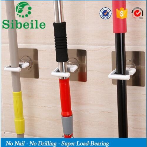 SBLE Wall Mounted Mop Organizer Holder Brush Broom Hanger Storage Rack Kitchen magic sticker max loading 5kg broom mop rack