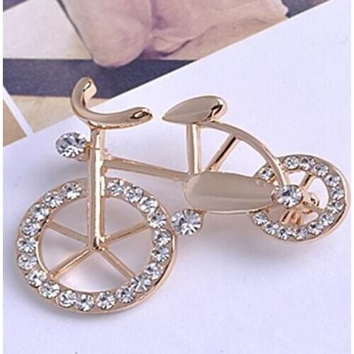 New fashion bike bicycle shape brooch corsage rhinestone casual brooch gifts