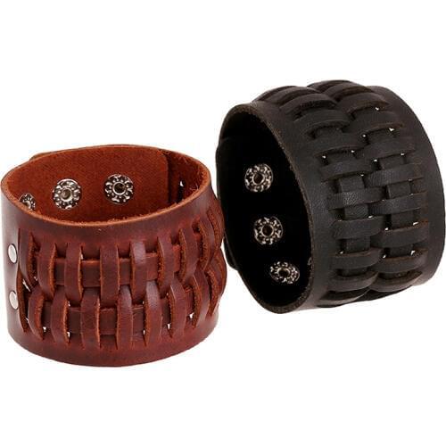 Genuine Leather Braided Casual Punk Black Brown Charm Bracelets For Men Women New Arrival Vintage Bracelets