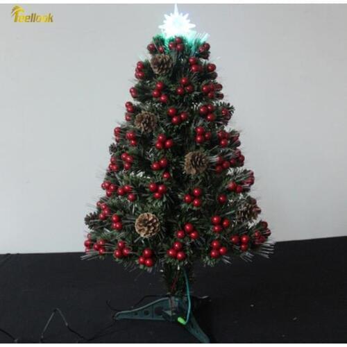 Teellook 0.8m/80cm Fiber Christmas Tree Christmas Family Hotel Mall Decoration Decoration