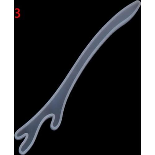 DIY Silicone Hairpin Mold Making Hair Stick Mould Jewelry Pendant Resin Craft E56C