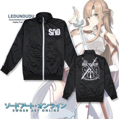 Sword Art Online Cosplay hoodie Kirito Kirigaya Hooded Sweatshirts hooded Anime SAO Kazuto Asuna Jackets Coat hoody for Autumn