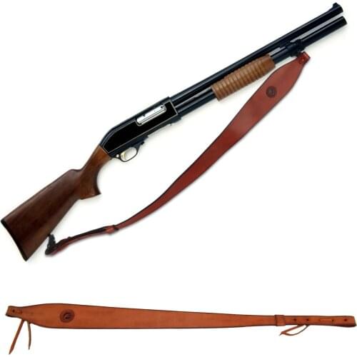 Tourbon Hunting Genuine Leather Gun Sling Dual Rifle Shotgun Belt Shooting Shoulder Strap Gun Accessories Length Adjusted 95CM