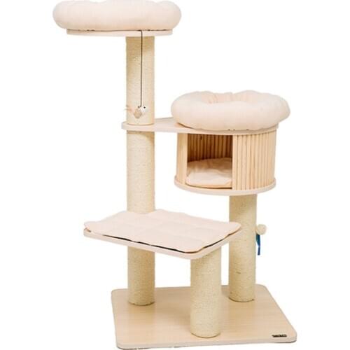 Solid Wood Solid Sisal Cat Climbing Frame Cat Litter Cat Tree Large Cat Shelf Cat Grinding Claw Jumping Platform Toy